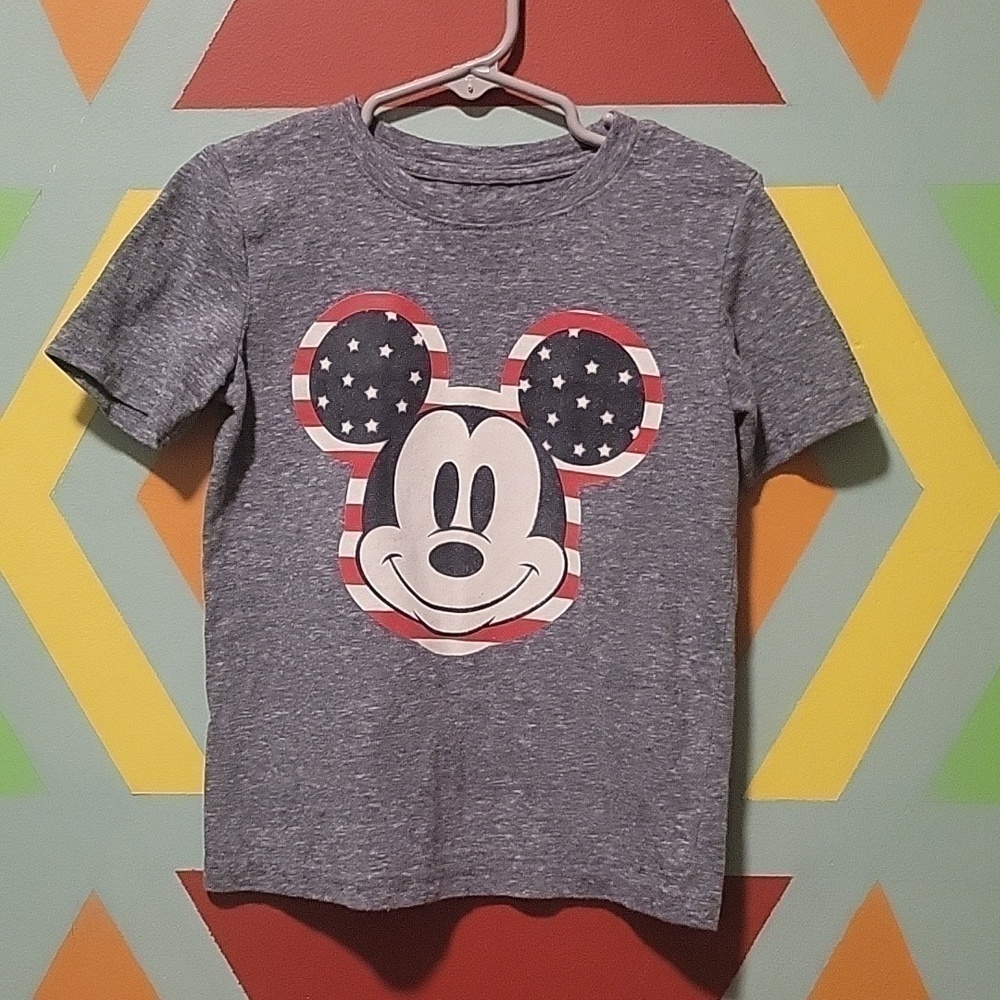 Disney Jumping Bean Boys Red white Blue Mickey Mouse Short Sleeve Shirt Size 5T